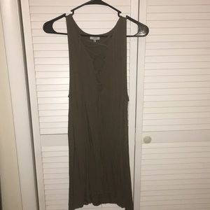 Olive Green Sleeveless Dress
